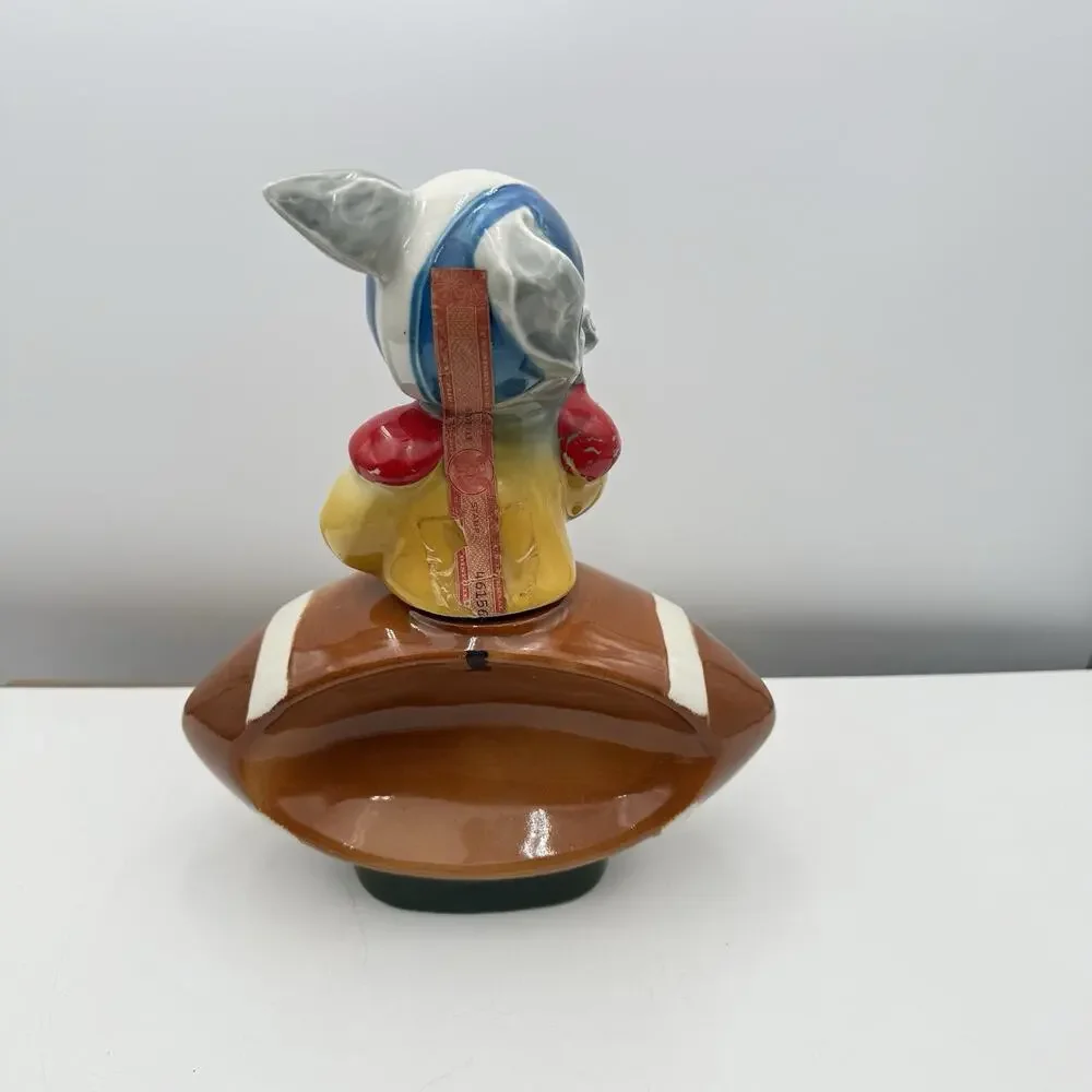 Vintage ‎ 1972 Jim Beam Decanter Democratic Donkey Football Jersey Blue Gray